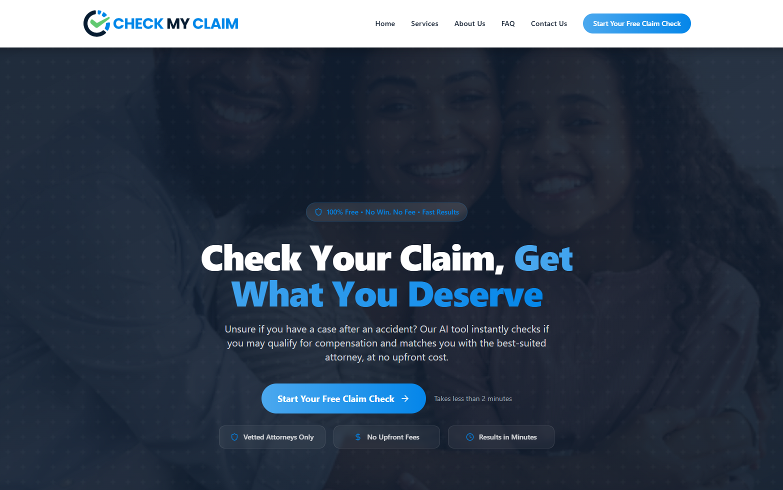 Check My Claim landing page
