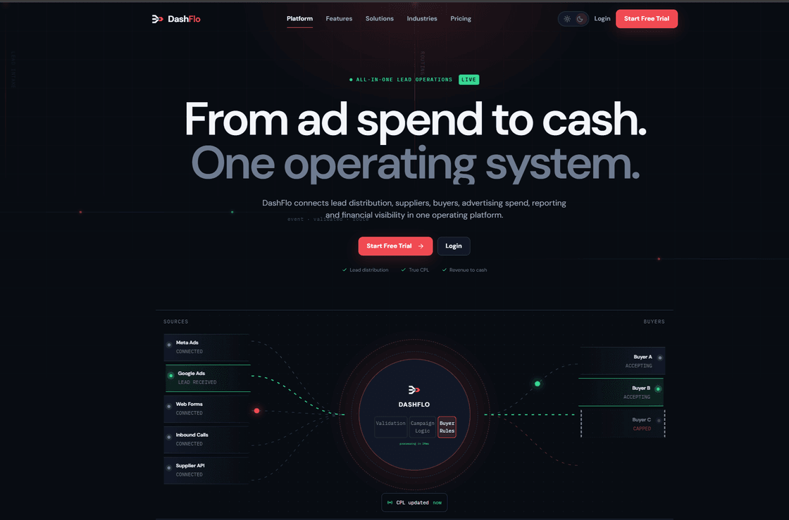 Dashflo landing page