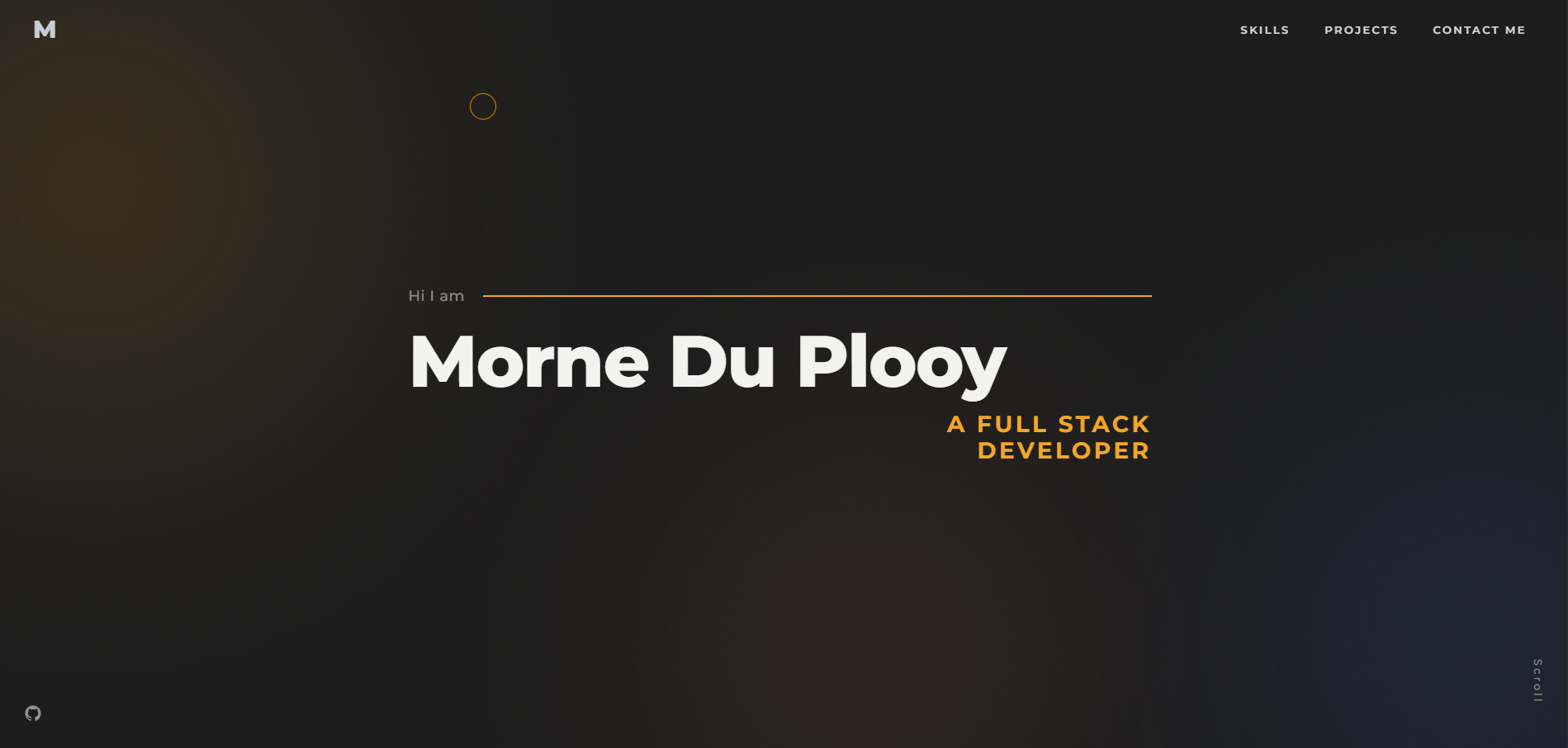 Morne Du Plooy portfolio hero section